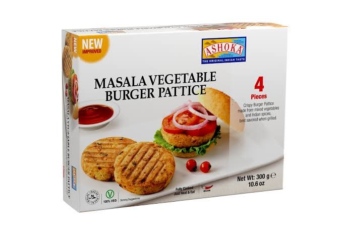 ASHOKA MASALA VEGGIE BURGER PATTICE (4PC) 360GM