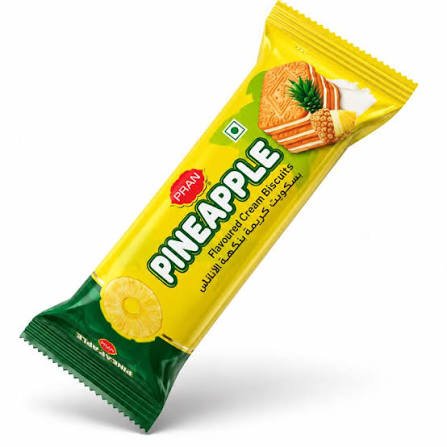 PRAN PINEAPPLE CREAM BISCUIT (90GM)